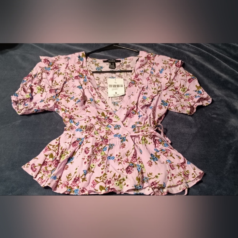 Lavender floral blouse